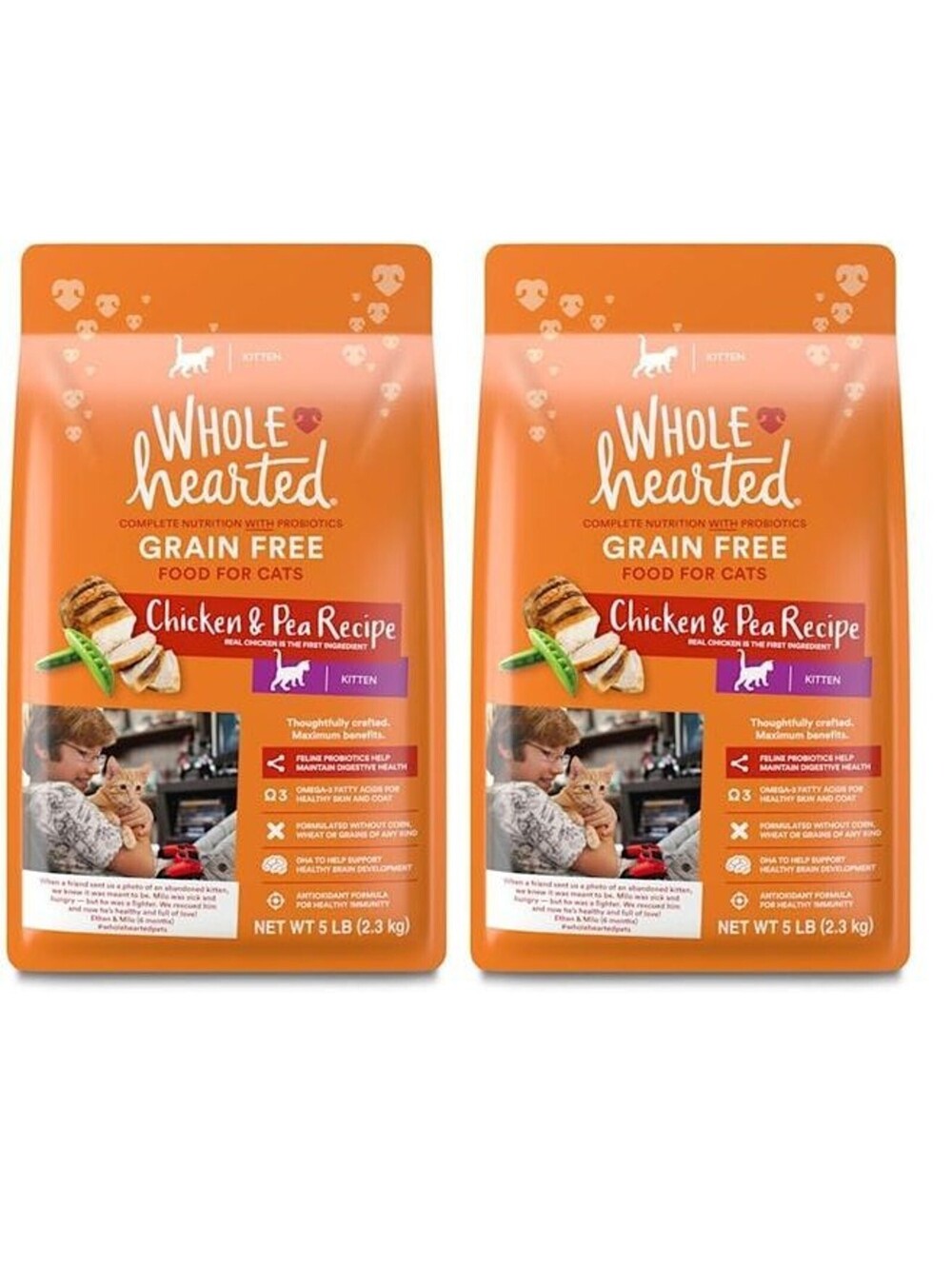 Wholehearted Kitten Dry Cat Food - 2 of 5 lb bags